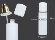 Staklena bočica 100 ml luksuzna bela mat sa poklopcem i zlatnom pumpicom za kremu Staklena bočica 100 ml luksuzna bela mat sa poklopcem i zlatnom pumpicom za kremu