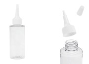 Plastična (PET) providna bočica od 100 ml sa uskim vrhom i belim zatvaračem na navoj-slika_proizvoda