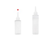 Plastična (PET) providna bočica od 100 ml sa uskim vrhom i belim zatvaračem na navoj-grupa_slika