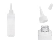 Plastična (PET) providna bočica od 150 ml sa uskim vrhom i belim zatvaračem na navoj-slika_proizvoda