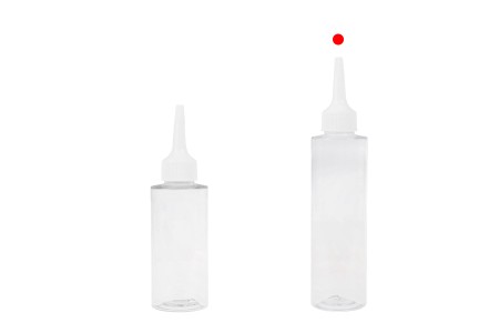 Plastična (PET) providna bočica od 150 ml sa uskim vrhom i belim zatvaračem na navoj-grupa_slika