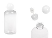 Plastična (PET) providna flašica 250 mL sa belim okruglim zatvaračem i čepom-slika_proizvoda