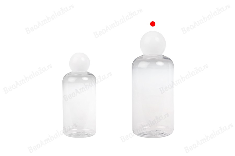 Plastična (PET) providna flašica 500 mL sa belim okruglim zatvaračem i čepom-grupa_slika