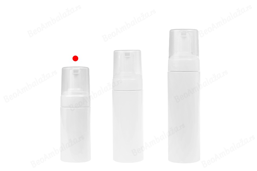 Plastična (PET) bela bočica od 100 mL sa belom pumpicom za penu i poklopcem-grupa_slika