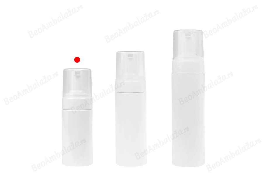 Plastična (PET) bela bočica od 100 mL sa belom pumpicom za penu i poklopcem-grupa_slika