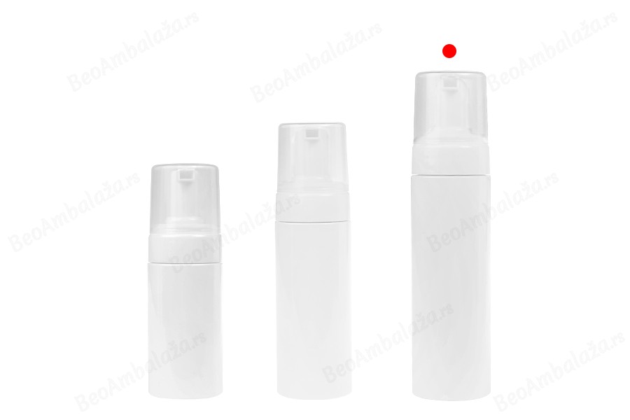 Plastična (PET) bela bočica od 200 mL sa belom pumpicom za penu i poklopcem-grupa_slika