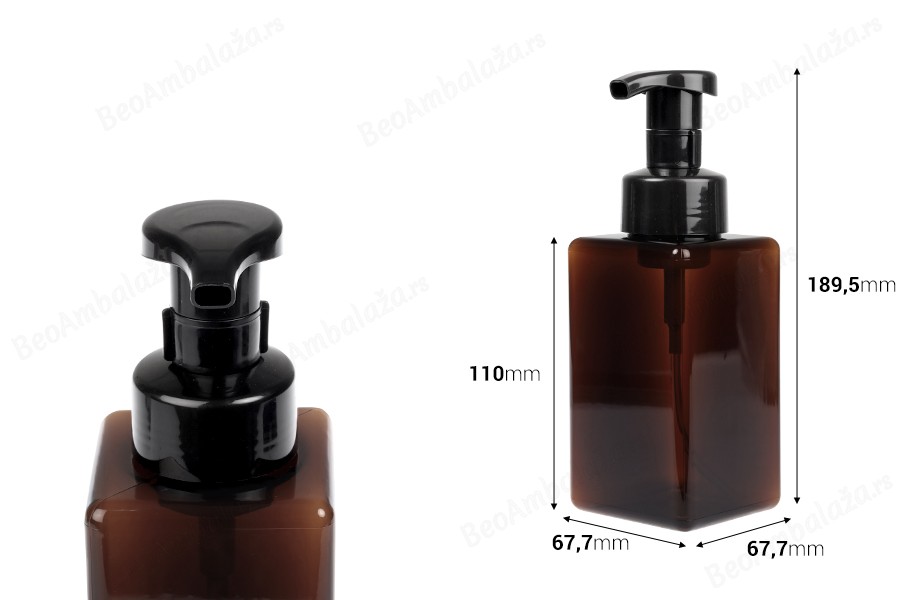 Plastična (PETG) bočica 450 mL sa pumpicom za penu (PP42)-dimenzije_slike