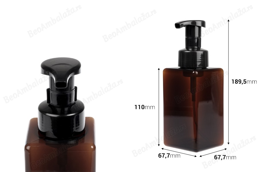 Plastična (PETG) bočica 450 mL sa pumpicom za penu (PP42)-dimenzije_slike