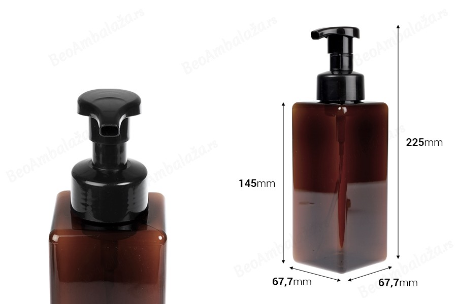 Plastična (PETG) bočica 650 mL sa pumpicom za penu (PP42)-dimenzije_slike