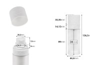 Dopunjiva bočica od 30 mL sa pumpicom za kreme i staklenim peskiranim spoljnim kućištem-dimenzije_slike