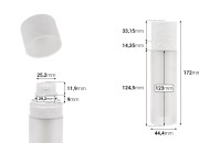 Dopunjiva bočica od 50 mL sa pumpicom za kreme i staklenim peskiranim spoljnim kućištem-dimenzije_slike