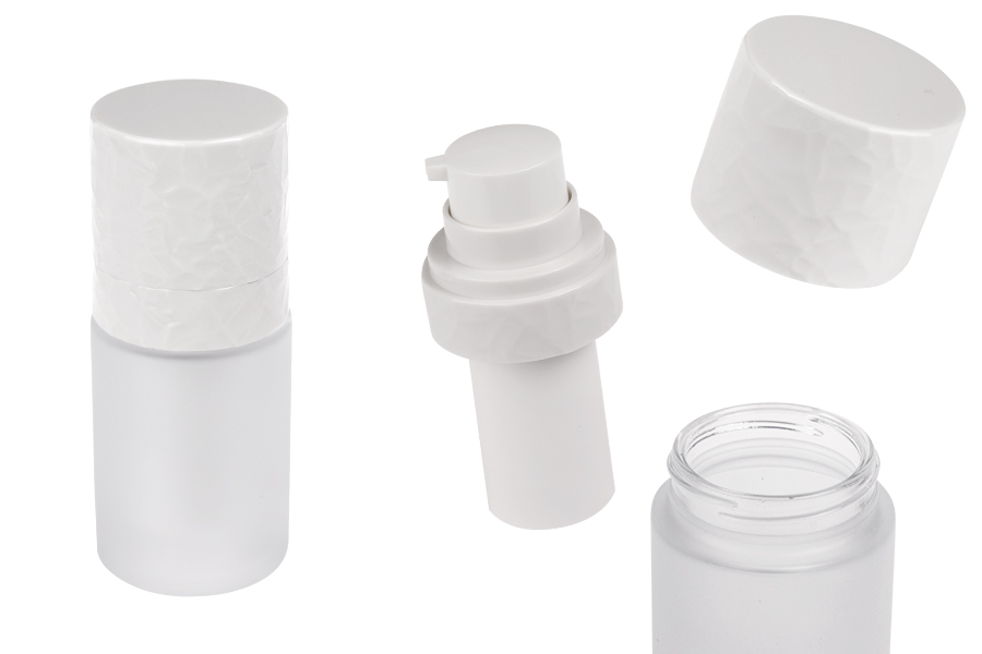 Airless dopunjiva bočica od 15 mL, sa pumpicom za kremu i peskiranim spoljnim staklenim kućištem-slika_proizvoda