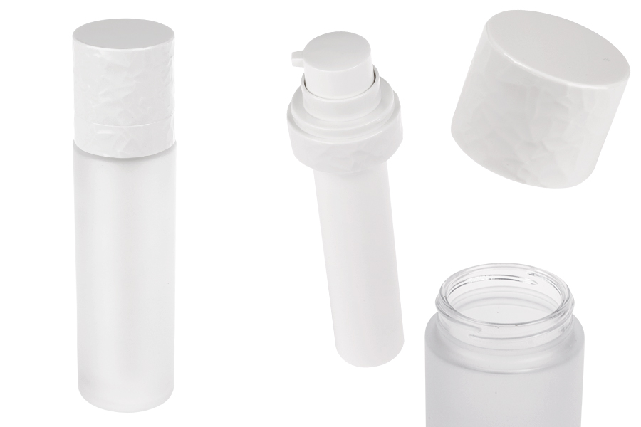 Airless dopunjiva bočica od 50 mL, sa pumpicom za kremu i peskiranim spoljnim staklenim kućištem-slika_proizvoda