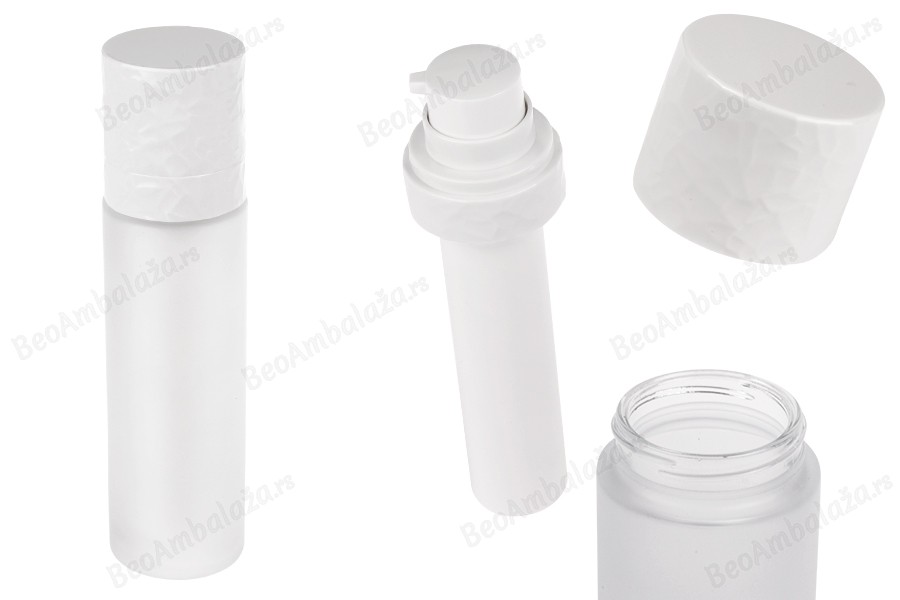 Airless dopunjiva bočica od 50 mL, sa pumpicom za kremu i peskiranim spoljnim staklenim kućištem-slika_proizvoda