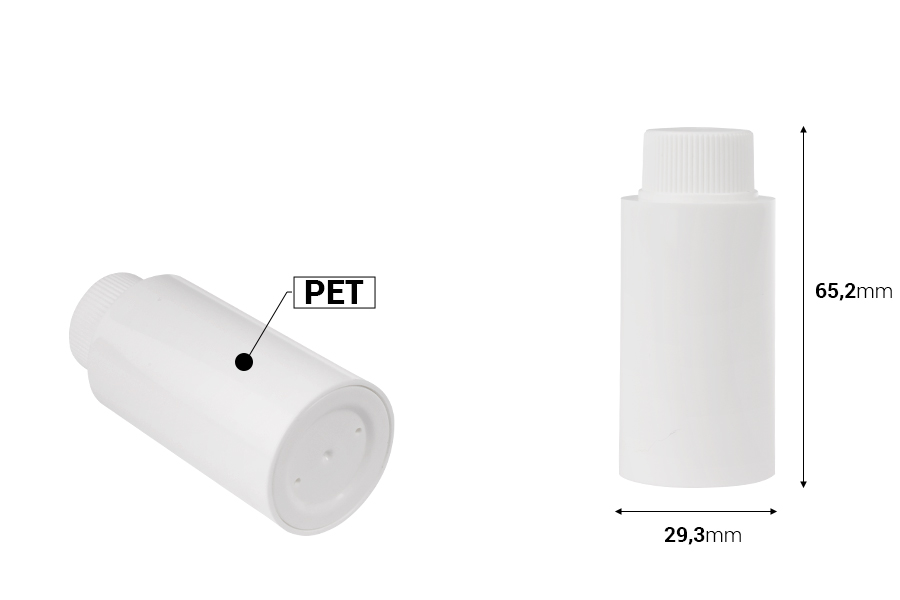 Zamenska unutrašnja bela bočica sa belim zatvaračem za šifru 23-2650-dimenzije_slike