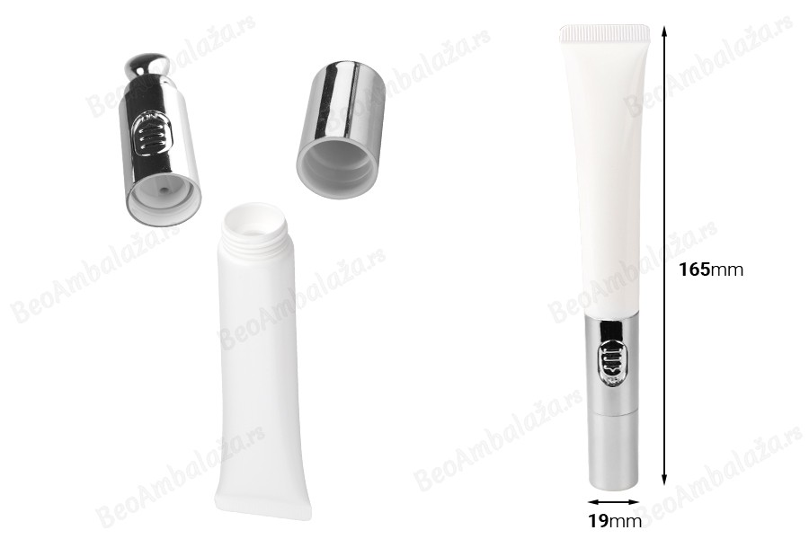 Plastična bela tubica 20mL za serum, sa vibrirajućom glavom-dimenzije_slike