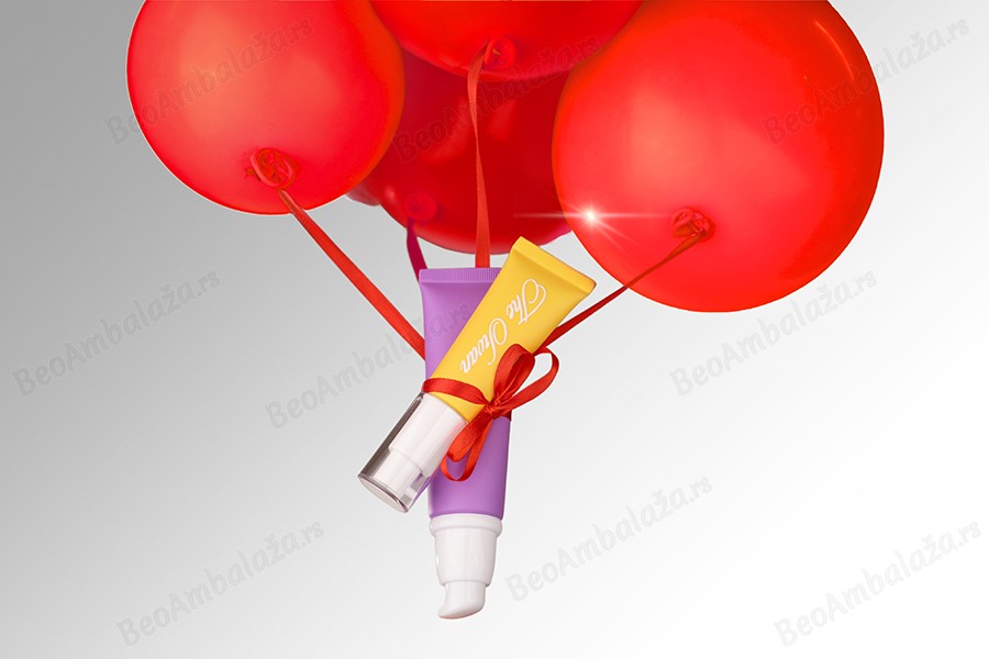 Plastična tubica od 20 mL u raznim mat bojama, sa belom pumpicom i providnim poklopcem-grupa_slika