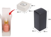 Crna mat papirna kutija za pakovanje 55x55x125 mm sa unutrašnjim držačem od pene za bočice esencijalnog ulja 50mL - 20 kom-dimenzije_slike
