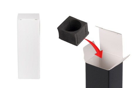 Papirna kutija 30x30x90 mm sa unutrašnjim penastim uloškom za bočice etarskih ulja 10 mL - 20 kom-slika_proizvoda