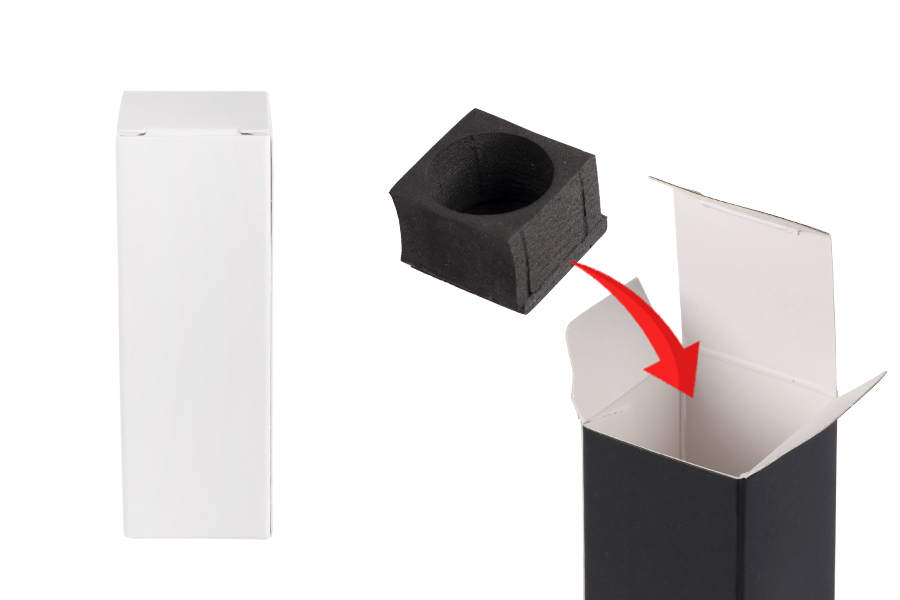 Papirna kutija 30x30x90 mm sa unutrašnjim penastim uloškom za bočice etarskih ulja 10 mL - 20 kom-slika_proizvoda