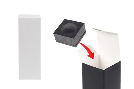 Papirna kutija 50x50x145 mm sa unutrašnjim penastim uloškom za bočice etarskih ulja 100 mL - 20 kom-slika_proizvoda