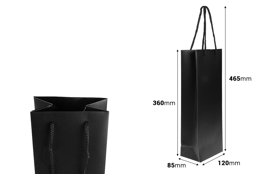 Papirna kesa (250 g/m²) za vinske flaše 120 x 85 x 360 mm - 12 kom-dimenzije_slike