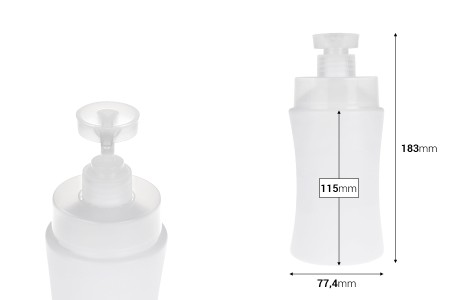 Plastična (HDPE) bela bočica od 500 mL sa sigurnosnom pumpicom-dimenzije_slike