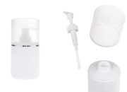 Plastična (HDPE) bela boca od 300 mL sa pumpicom za kremu i providnim poklopcem sa srebrnom linijom-slika_proizvoda