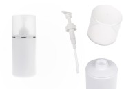 Plastična (HDPE) bela boca od 400 mL sa pumpicom za kremu i providnim poklopcem sa srebrnom linijom-slika_proizvoda