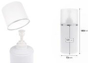 Plastična (HDPE) bela boca od 400 mL sa pumpicom za kremu i providnim poklopcem sa srebrnom linijom-dimenzije_slike