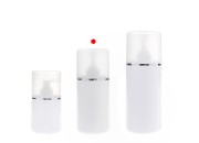 Plastična (HDPE) bela boca od 400 mL sa pumpicom za kremu i providnim poklopcem sa srebrnom linijom-grupa_slika