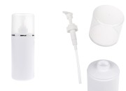Plastična (HDPE) bela boca od 500 mL sa pumpicom za kremu i providnim poklopcem sa srebrnom linijom-slika_proizvoda