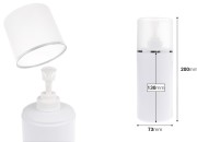 Plastična (HDPE) bela boca od 500 mL sa pumpicom za kremu i providnim poklopcem sa srebrnom linijom-dimenzije_slike
