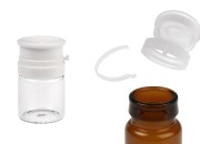 Staklena bočica od 10mL u providnoj ili karamel boji, sa belim sigurnosnim poklopcem (PP24) za lekove i homeopatske proizvode-slika_proizvoda