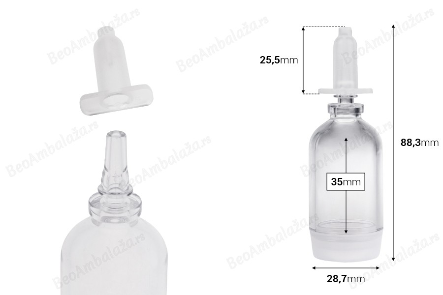Providna bočica 15mL za jednokratnu upotrebu sa poklopcem-dimenzije_slike