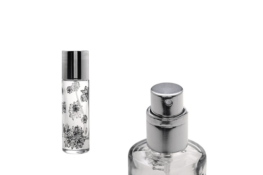 Staklena bočica za parfem 30mL sa srebrnim sprejom i zatvaračem PP18-slika_proizvoda