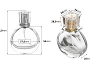 Bočica za parfeme 25mL providna sa sprejom i providnim poklopcem-dimenzije_slike