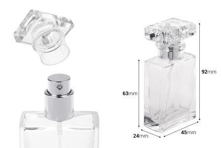Bočica za parfeme staklena 30mL providna sa sprejom i poklopcem-dimenzije_slike