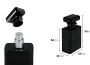 Βočica za parfeme staklena 50mL crna sa sprejom i poklopcem-dimenzije_slike