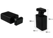 Βočica za parfeme staklena 50mL crna sa sprejom i poklopcem-dimenzije_slike