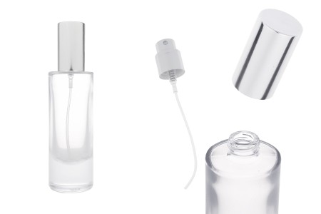 Providna bočica za parfeme 30mL sa srebrnim sprejom i aluminijumskim poklopcem-slika_proizvoda