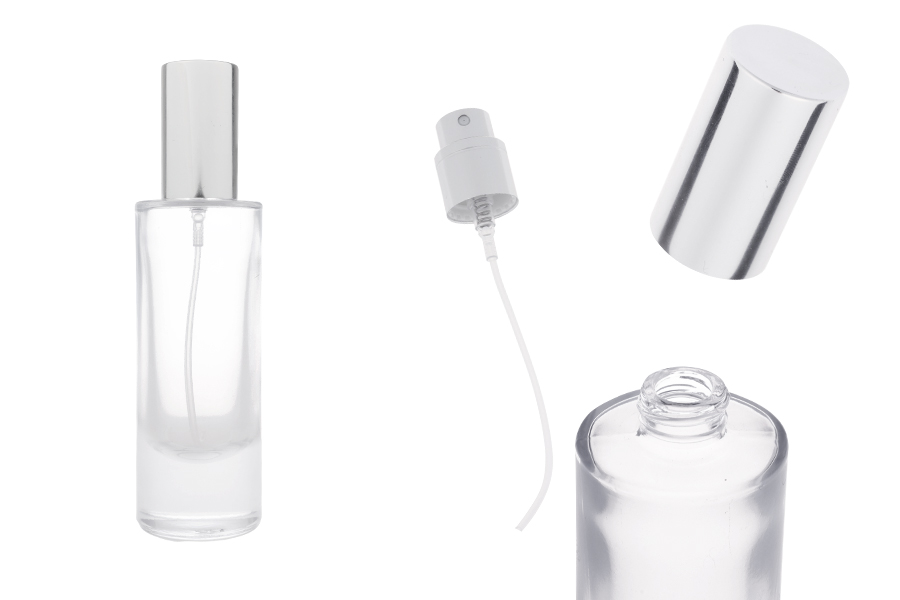 Providna bočica za parfeme 30mL sa srebrnim sprejom i aluminijumskim poklopcem-slika_proizvoda