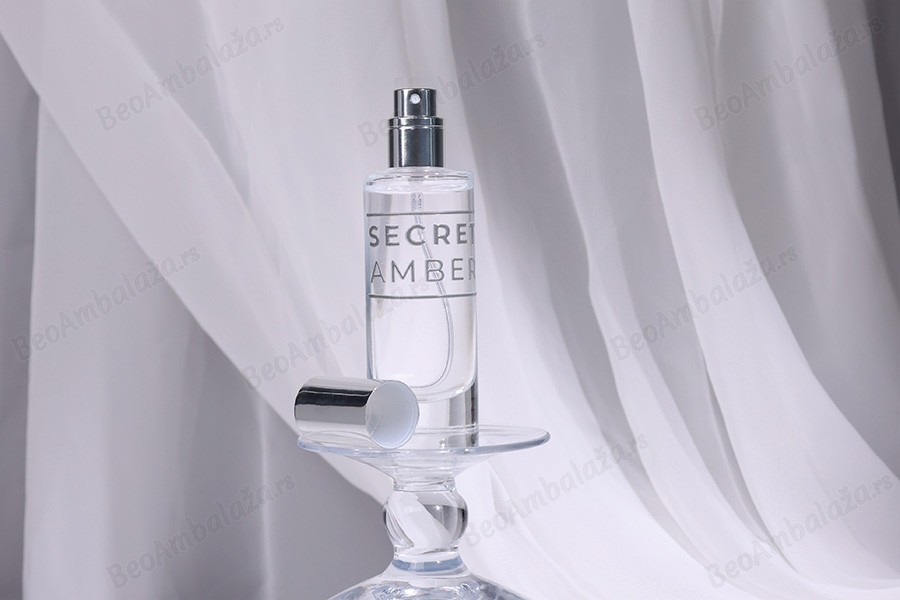 Providna bočica za parfeme 30mL sa srebrnim sprejom i aluminijumskim poklopcem-grupa_slika