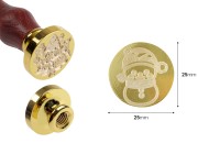 Voštani pečat prečnika 25mm u različitim Božićnim dezenima-dimenzije_slike