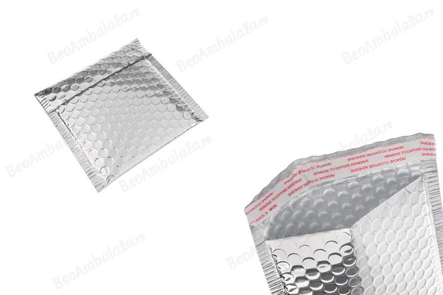 Koverte sa pucketavom folijom 13x13cm, u srebrnoj sjajnoj boji - 10 kom-slika_proizvoda