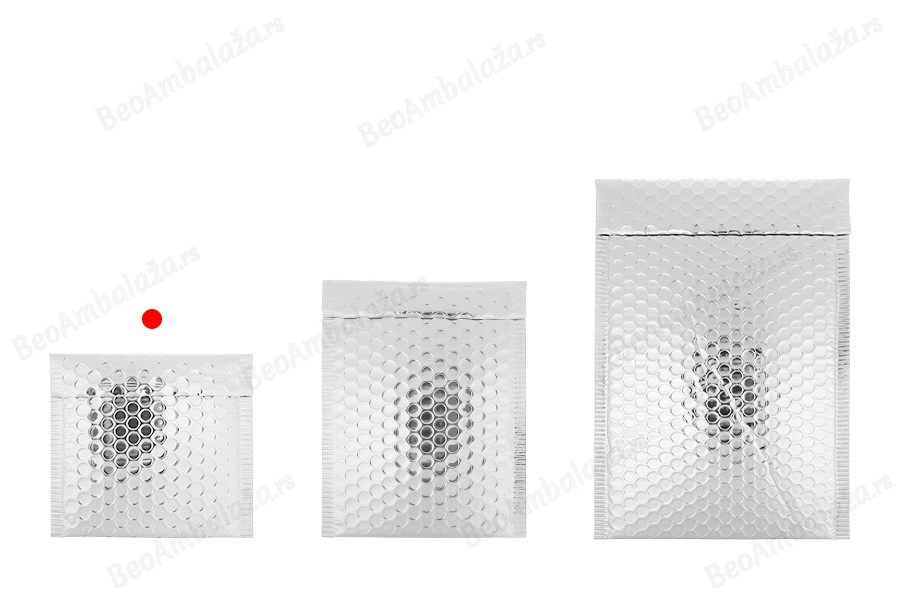 Koverte sa pucketavom folijom 13x13cm, u srebrnoj sjajnoj boji - 10 kom-grupa_slika