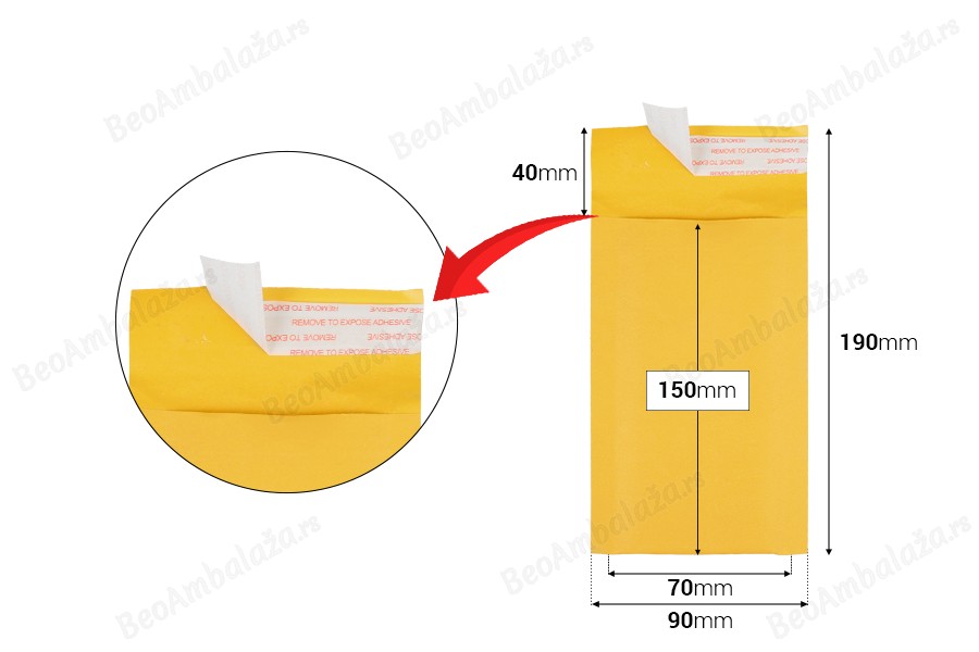 Koverta sa pucketavom folijom 70x150 mm sa samolepljivim zatvaranjem-dimenzije_slike