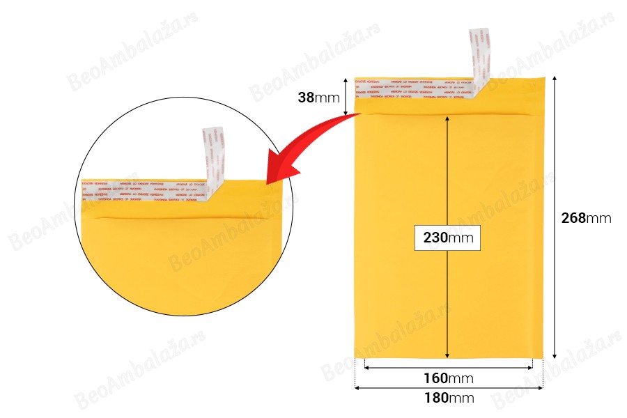 Koverta sa pucketavom folijom 160x230 mm sa samolepljivim zatvaranjem-dimenzije_slike
