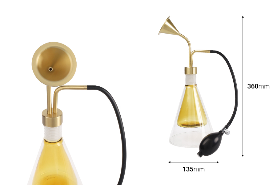 Uređaj - Boca za uzorkovanje arome proizvoda sa crnom dugom pumpicom-dimenzije_slike