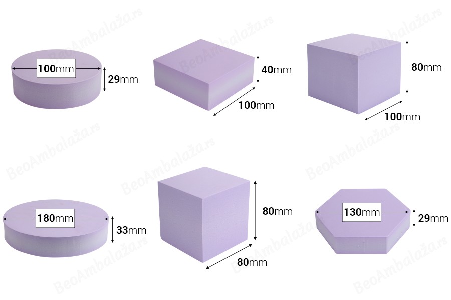 Penasti geometrijski oblici - rekviziti za fotografije (6 kom/set) u raznim bojama-dimenzije_slike